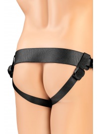 Телесный фаллопротез на черных ремнях Conall - 15 см. - ToyFa - купить с доставкой в Ангарске