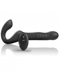 Черный безремневой страпон с вибрацией и возвратно-поступательными движениями - 24 см. - Ibiza - купить с доставкой в Ангарске
