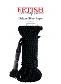 Черная веревка для фиксации Deluxe Silky Rope - 9,75 м. - Pipedream - купить с доставкой в Ангарске