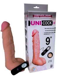 Фаллическая насадка Харнесс UNICOCK 9  с вибрацией - 24 см. - LOVETOY (А-Полимер) - купить с доставкой в Ангарске