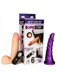 Вибрострапон с двумя насадками UniStrap - 18 и 18 см. - LOVETOY (А-Полимер) - купить с доставкой в Ангарске