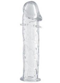 Гладкая прозрачная насадка с усиками под головкой - 12,5 см. - Toyfa Basic - в Ангарске купить с доставкой