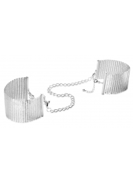 Серебристые наручники-браслеты Desir Metallique Handcuffs - Bijoux Indiscrets - купить с доставкой в Ангарске