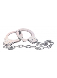 Наручники из металла с длинной цепочкой CHROME HANDCUFFS METAL HANDCUFFS W. KEY - NMC - купить с доставкой в Ангарске