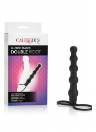 Насадка на пенис для двойного проникновения Silicone Beaded Double Rider - 14 см. - California Exotic Novelties - в Ангарске купить с доставкой