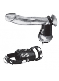 Кольцо на член и мошонку Cock Ring With 2  Ball Stretcher And Optional Weight Ring - BlueLine - в Ангарске купить с доставкой