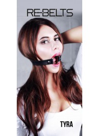 Чёрный кожаный чокер-кляп Tyra Black - Rebelts - купить с доставкой в Ангарске