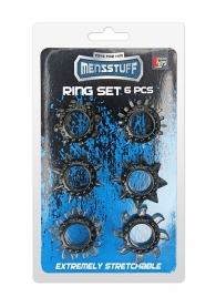 Набор из 6 дымчатых эрекционных колец MENZSTUFF 6PC STRECHEABLE RING SET - Dream Toys - в Ангарске купить с доставкой