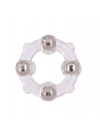 Эрекционное кольцо с 4 бусинами MENZSTUFF STUD RING CLEAR - Dream Toys - в Ангарске купить с доставкой