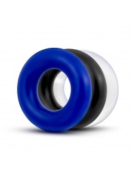 Набор из 3 разноцветных колец Stay Hard Donut Rings - Blush Novelties - в Ангарске купить с доставкой