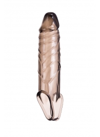 Дымчатая фаллическая насадка с подхватом и закрытой головкой - 16,2 см. - ToyFa - в Ангарске купить с доставкой