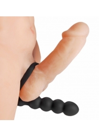 Насадка для двойного проникновения Double Fun Cock Ring with Double Penetration Vibe - XR Brands - в Ангарске купить с доставкой