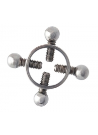 Серебристые зажимы для сосков на винтах - ToyFa - купить с доставкой в Ангарске