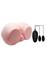 Телесный мастурбатор с двумя любовными тоннелями и вибрацией - Baile - в Ангарске купить с доставкой