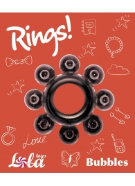 Чёрное эрекционное кольцо Rings Bubbles - Lola Games - в Ангарске купить с доставкой