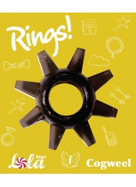 Чёрное эрекционное кольцо Rings Cogweel - Lola Games - в Ангарске купить с доставкой