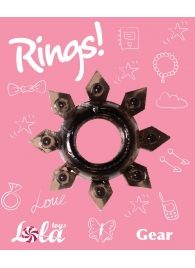 Чёрное эрекционное кольцо Rings Gear - Lola Games - в Ангарске купить с доставкой