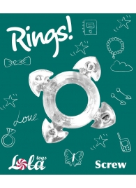 Прозрачное эрекционное кольцо Rings Screw - Lola Games - в Ангарске купить с доставкой