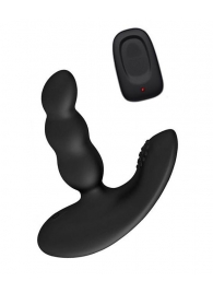 Черный силиконовый стимулятор простаты Levett Nitoc с пультом ДУ - Levett - в Ангарске купить с доставкой