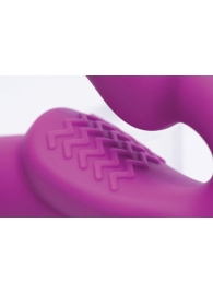 Ярко-розовый безремневой вибрострапон Evoke Vibrating Strapless Silicone Strap-on Dildo - XR Brands - купить с доставкой в Ангарске