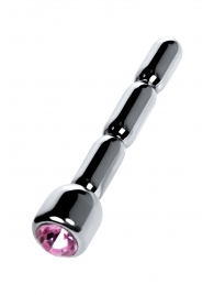 Серебристый уретральный плаг со стразом - 7 см. - ToyFa - купить с доставкой в Ангарске