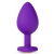 Фиолетовая анальная пробка Bling Plug Medium с золотистым стразом - 8,3 см. - Blush Novelties - купить с доставкой в Ангарске