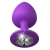 Фиолетовая анальная пробка со стразом Her Little Gem Large Plug - 9,5 см. - Pipedream - купить с доставкой в Ангарске