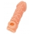 Телесная закрытая насадка с венками Cock Sleeve Size M - 15,6 см. - KOKOS - в Ангарске купить с доставкой