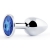 Анальное украшение BUTT PLUG  Small с синим кристаллом - 7 см. - Anal Jewelry Plug - купить с доставкой в Ангарске