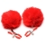 Красные зажимы на соски с помпонами Pom Pom - XR Brands - купить с доставкой в Ангарске