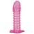 Гелевая розовая насадка с шипами - 12 см. - Toyfa Basic - в Ангарске купить с доставкой
