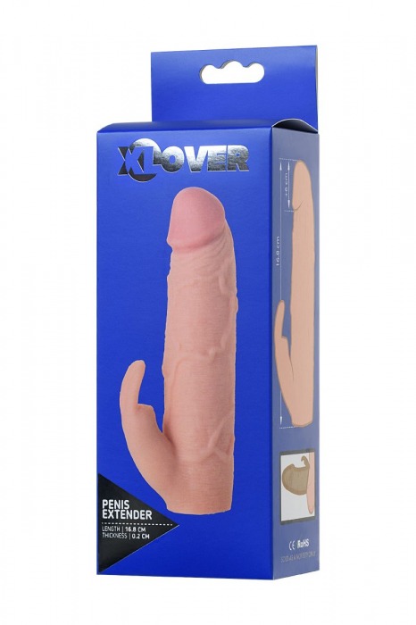 Телесная насадка Toyfa XLover для увеличения размера - 16,8 см. - ToyFa - в Ангарске купить с доставкой