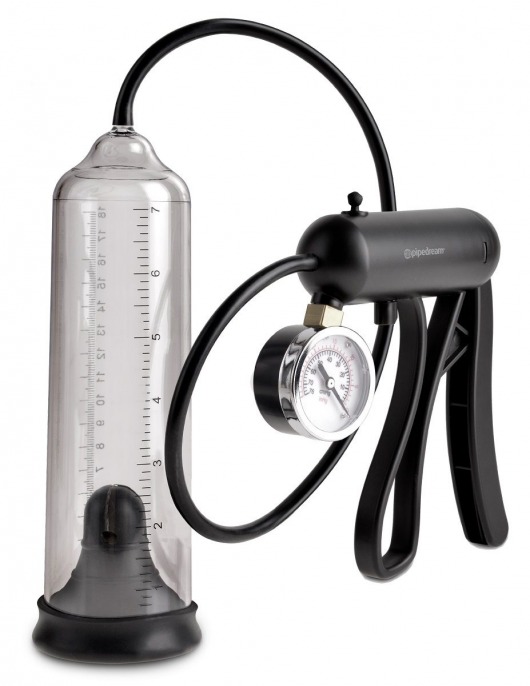 Вакуумная мужская помпа с датчиком давления Pro-Gauge Power Pump - Pipedream - в Ангарске купить с доставкой