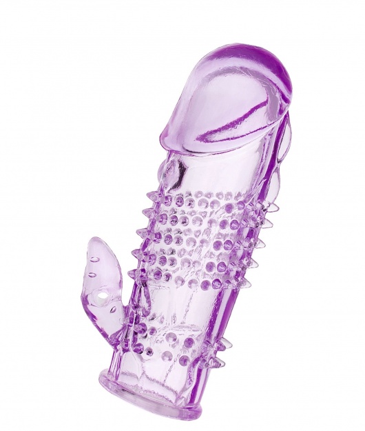 Фиолетовая насадка с коготком и шипами - 13 см. - Toyfa Basic - в Ангарске купить с доставкой
