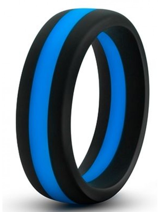 Черно-синее эрекционное кольцо Silicone Go Pro Cock Ring - Blush Novelties - в Ангарске купить с доставкой