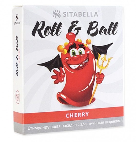 Стимулирующий презерватив-насадка Roll   Ball Cherry - Sitabella - купить с доставкой в Ангарске