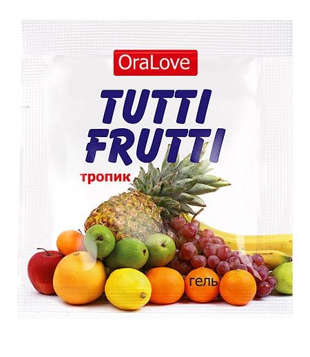 Пробник гель-смазки Tutti-frutti со вкусом тропических фруктов - 4 гр. - Биоритм - купить с доставкой в Ангарске