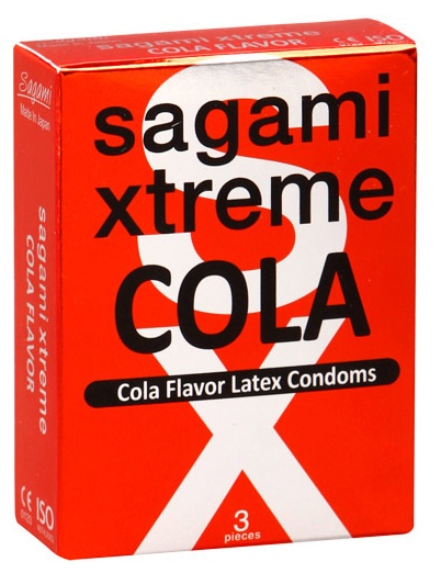 Ароматизированные презервативы Sagami Xtreme COLA - 3 шт. - Sagami - купить с доставкой в Ангарске