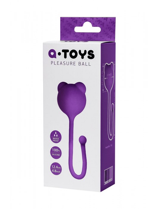 Фиолетовый силиконовый вагинальный шарик A-Toys с ушками - A-toys