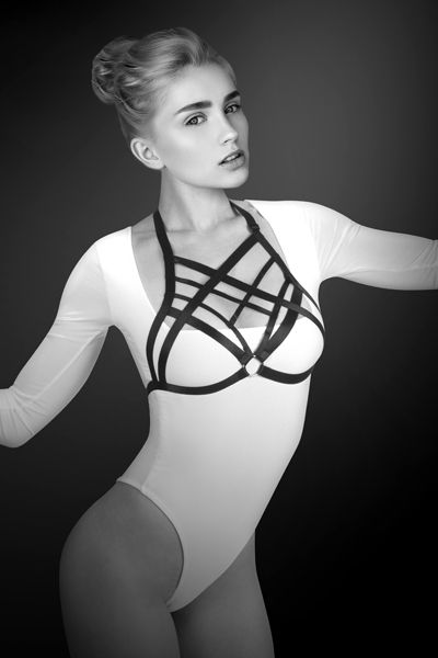 Черная упряжь на грудь Clara - Bijoux Pour Toi - купить с доставкой в Ангарске