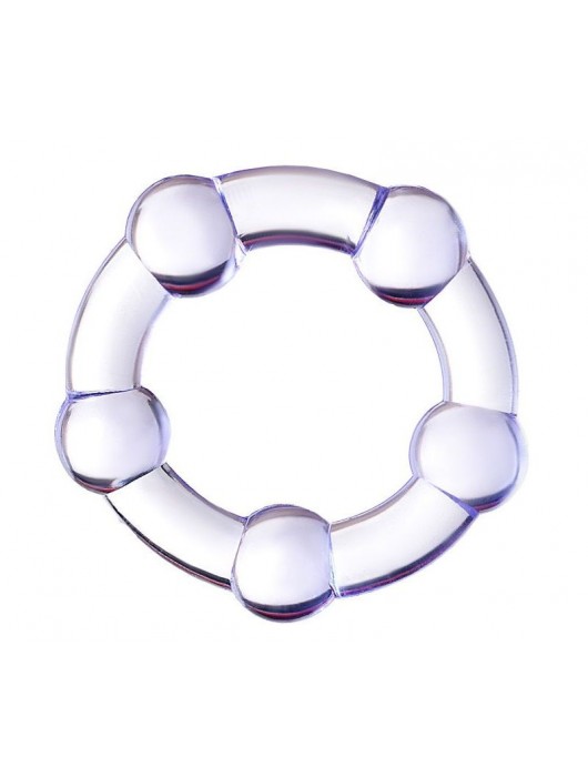 Фиолетовое эрекционное кольцо на пенис с бусинами - Штучки-дрючки - в Ангарске купить с доставкой