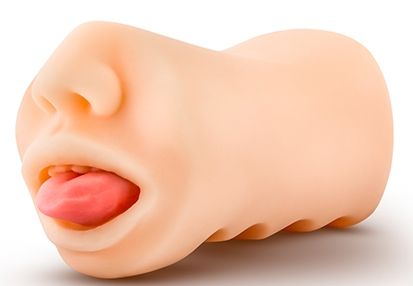 Телесный мастурбатор-ротик с язычком Oral Anne - Blush Novelties - в Ангарске купить с доставкой