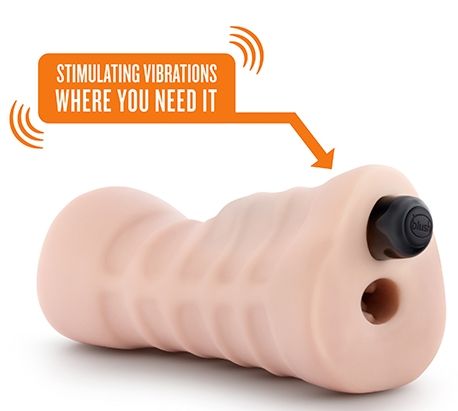 Телесный мастурбатор-вагина с вибропулей Ashley - Blush Novelties - в Ангарске купить с доставкой