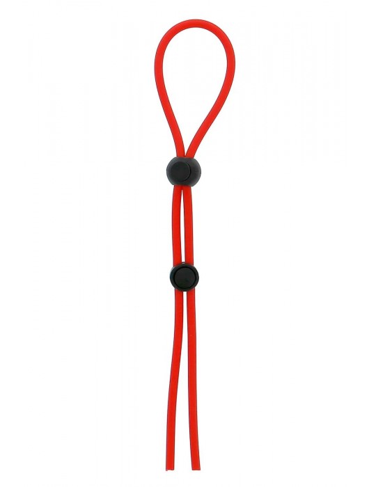 Красное лассо на пенис с двумя бусинами STRETCHY LASSO CAGE - Dream Toys - в Ангарске купить с доставкой