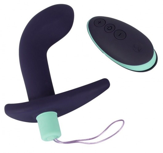 Темно-фиолетовый вибростимулятор простаты с пультом ДУ Remote Controlled Prostate Plug - Orion - в Ангарске купить с доставкой