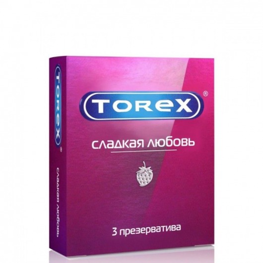 Презервативы Torex  Сладкая любовь  с ароматом клубники - 3 шт. - Torex - купить с доставкой в Ангарске