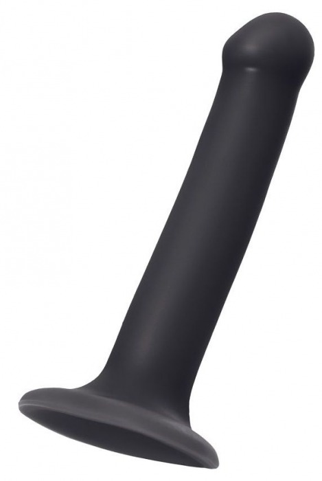 Черный фаллос на присоске Silicone Bendable Dildo M - 18 см. - Strap-on-me - купить с доставкой в Ангарске