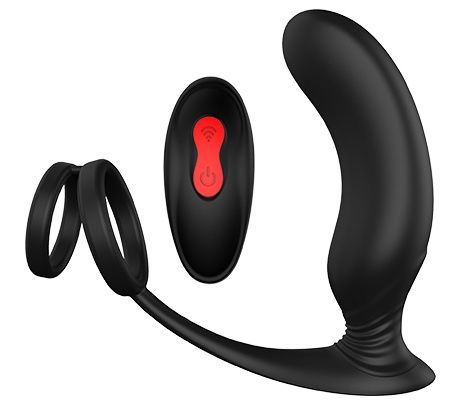 Черный массажер простаты REMOTE P-PLEASER - Dream Toys - в Ангарске купить с доставкой