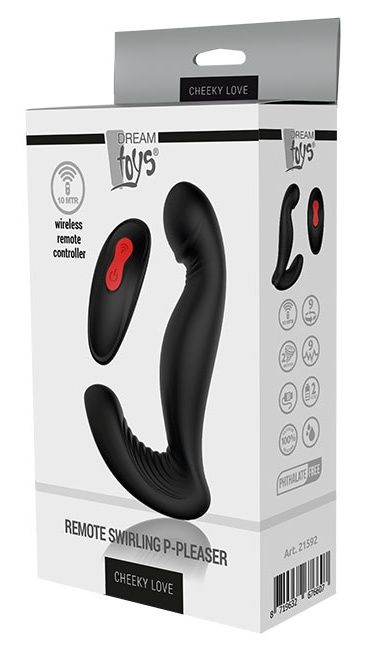 Черный вибромассажер простаты SWIRLING P-PLEASER - Dream Toys - в Ангарске купить с доставкой