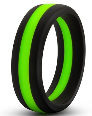 Черно-зеленое эрекционное кольцо Silicone Go Pro Cock Ring - Blush Novelties - в Ангарске купить с доставкой